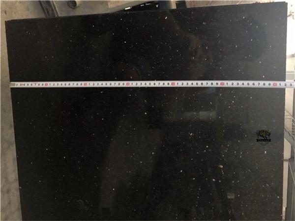 black galaxy granite polished tiles inspecting