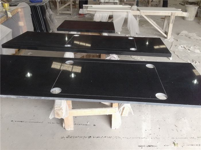 absolute black quartz countertops bathroom