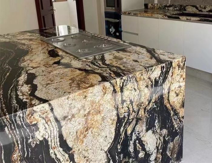 magma black granite countertops island
