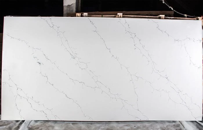 Venatino white quartz slab for bathroom