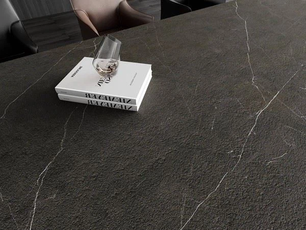 Lightning Black Sintered Stone Kitchen Countertop