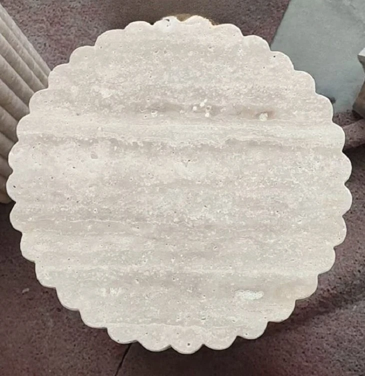 Round Travertine Dining Table base