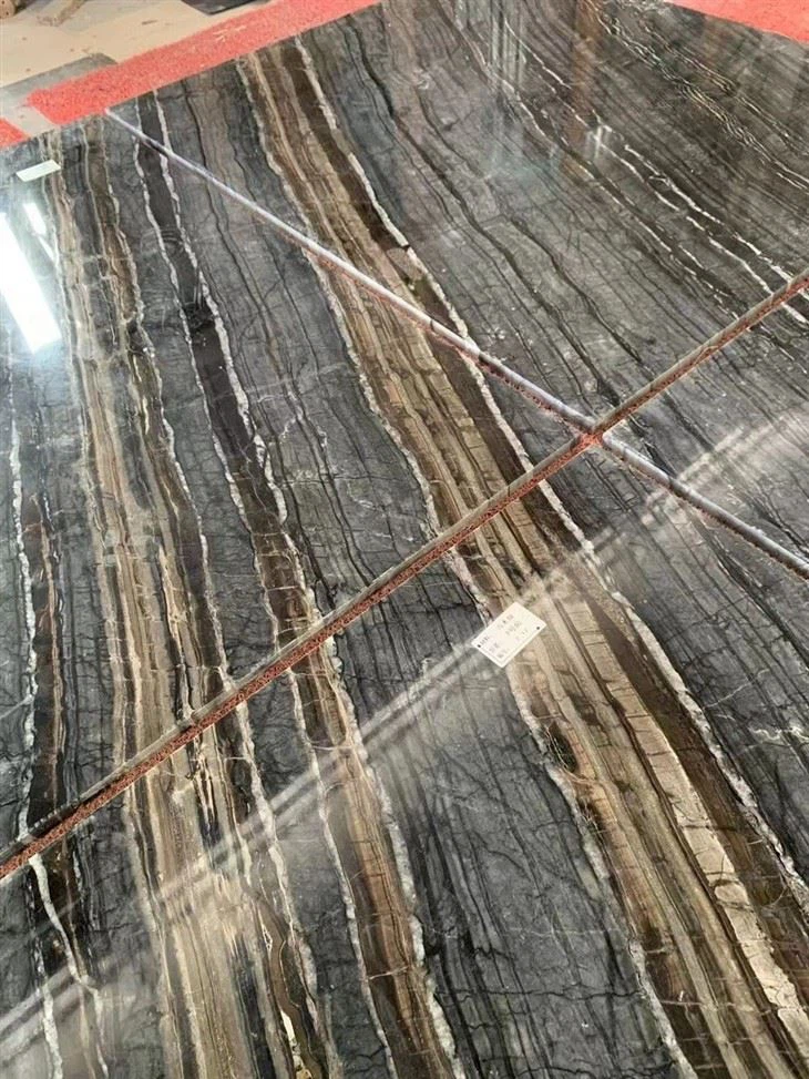 Black Wooden Marble Flooring Tile